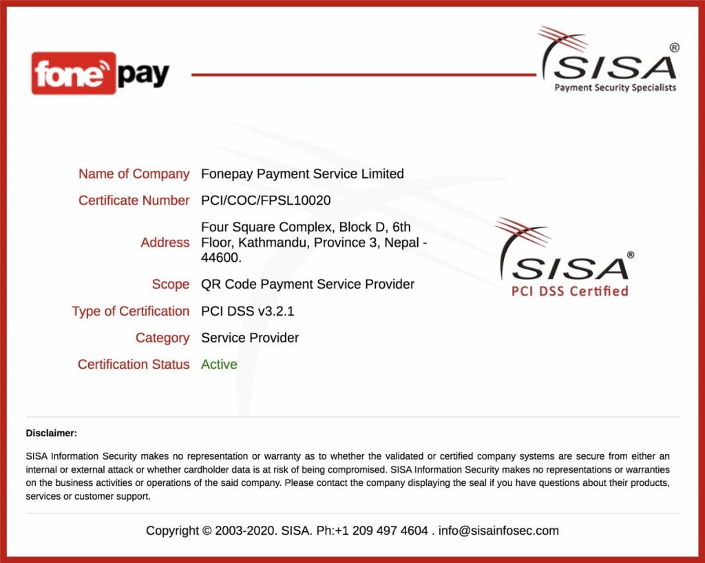 FonePay is Now PCI-DSS Certified Secure Payment Portal 2