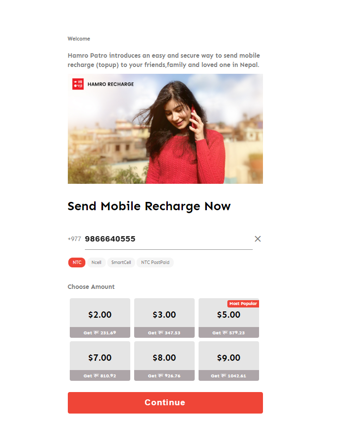 Hamro Recharge: Mobile Top-up Service by Hamro Patro 3