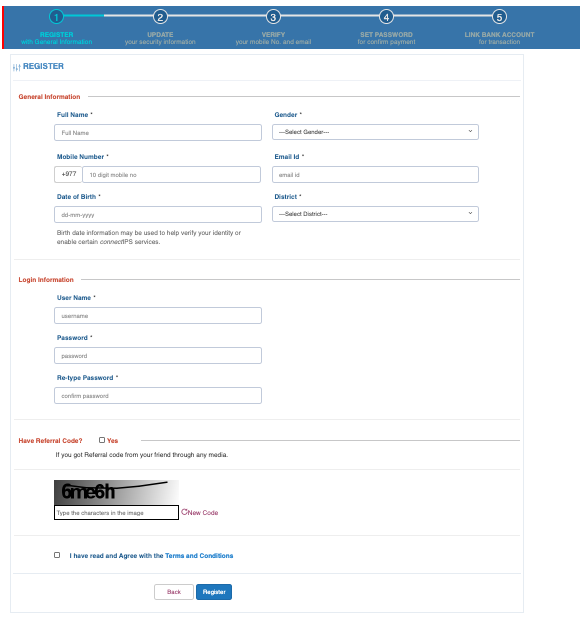 connectIPS Registration