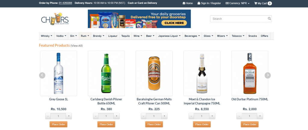Cheers: Online Liquor Delivery Service