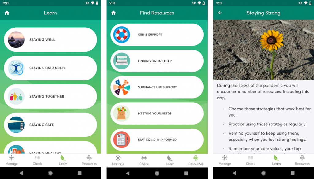 Covid Coach: A Public Mental Health App Designed for the COVID-19 Pandemic 7