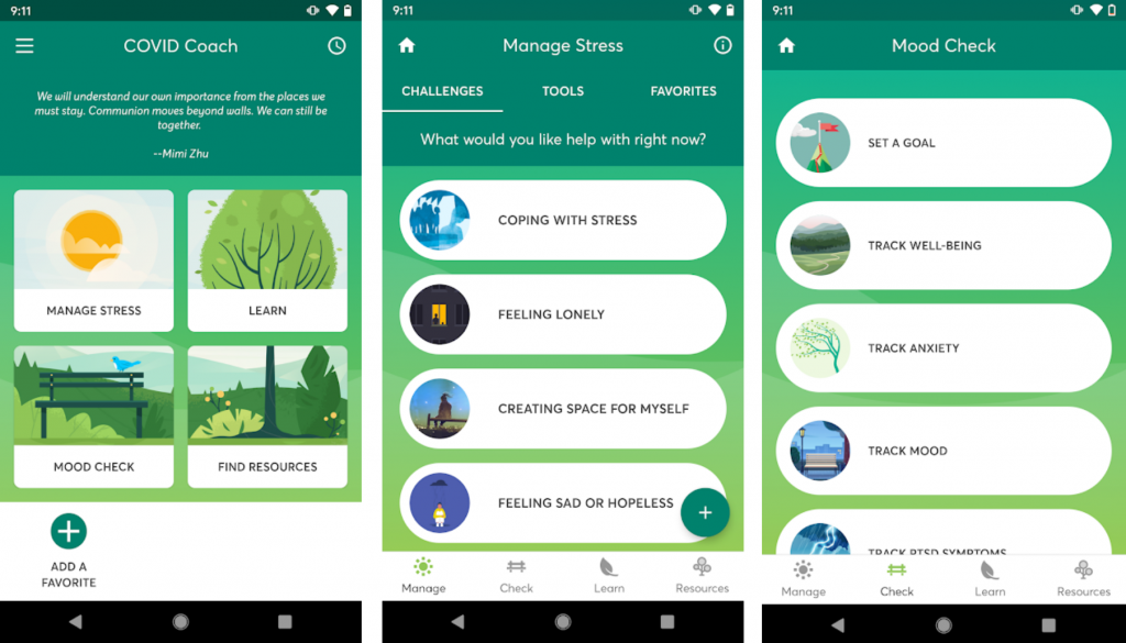 Covid Coach: A Public Mental Health App Designed for the COVID-19 Pandemic 1