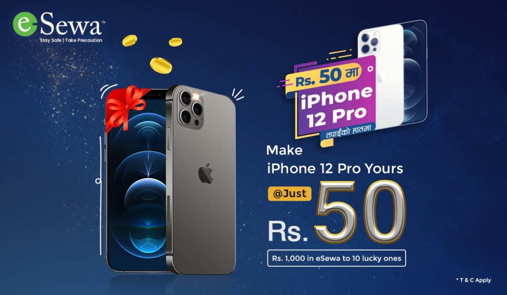 eSewa Brings New Offer; Get a Chance to Win iPhone 12 Pro at Just Rs 50 esewa iphone 12 pro