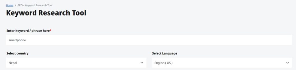 Keyword Research Tool by Digitally Nepal