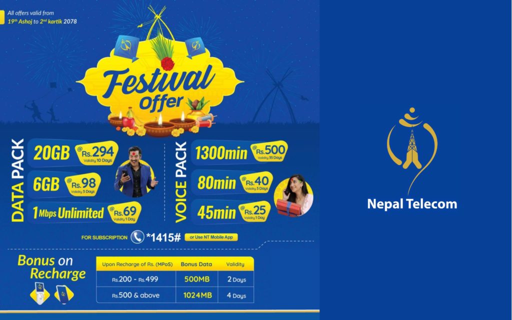 Nepal Telecom brings Data & Voice pack offers Nepal Telecom