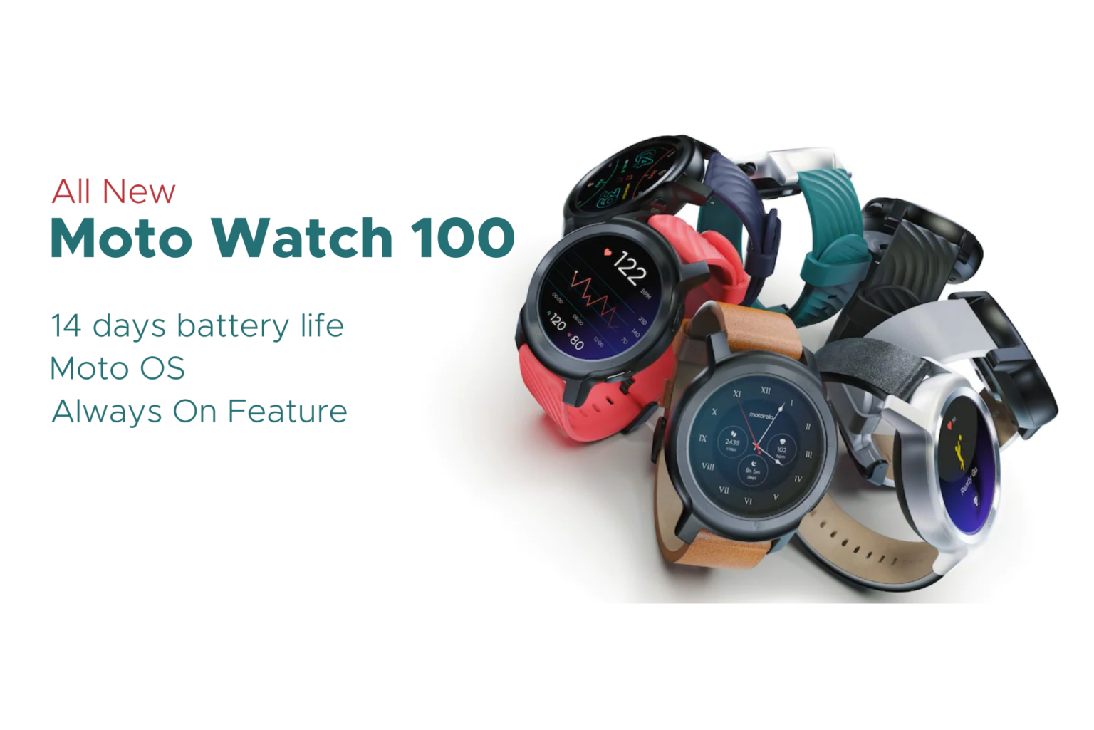 Moto Watch 100 launched officially with Moto OS and 14 days battery life