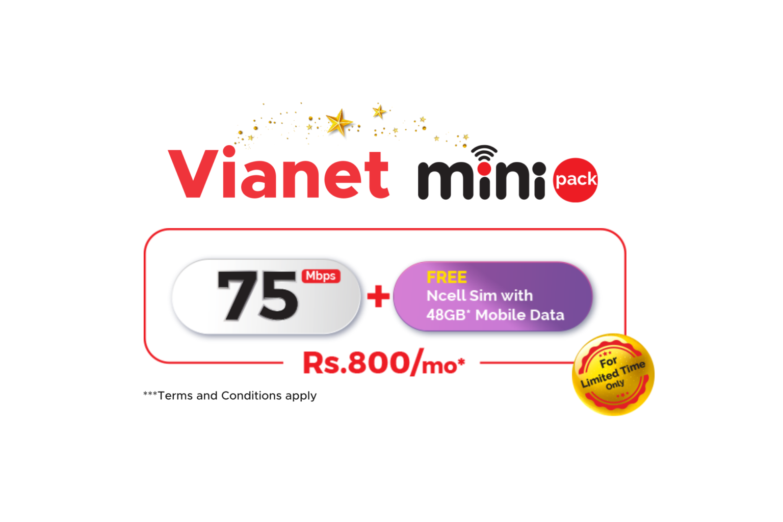 Vianet Brings Limited Offer Mini Internet Pack – Now Get 75 Mbps at only Rs 800 per month