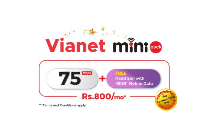 Vianet Brings Limited Offer Mini Internet Pack - Now Get 75 Mbps at only Rs 800 per month 1