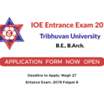 IOE Entrance Exam 2078: TU Finally Opens Application Form For B.E./B.Arch. 1