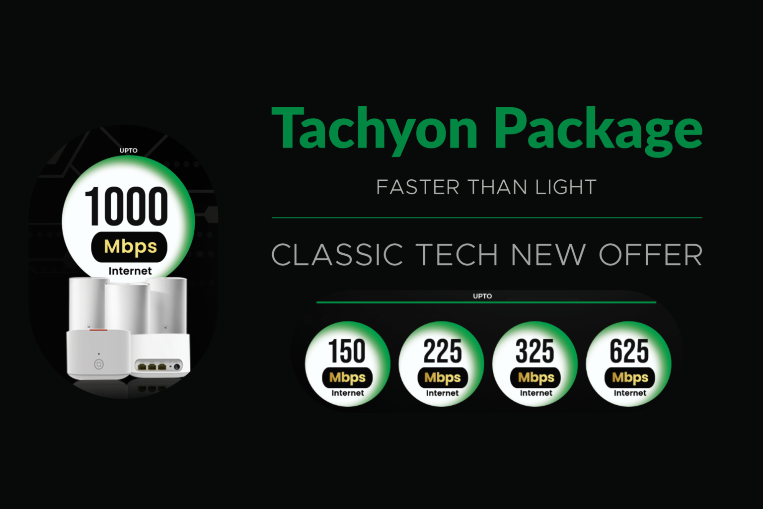 Classic Tech Unveils Tachyon Package: Now Experience Speed up to 1000Mbps