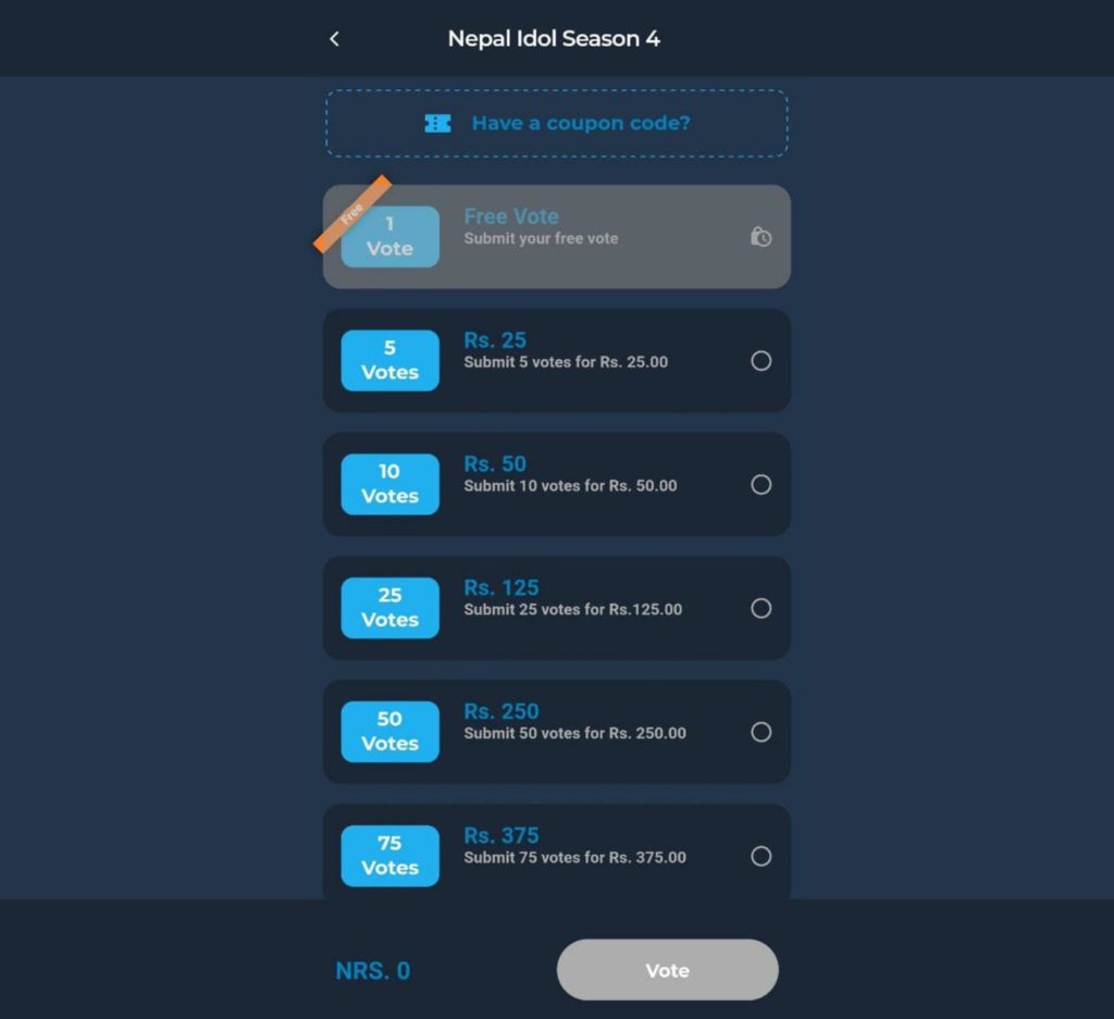 vote Nepal idol