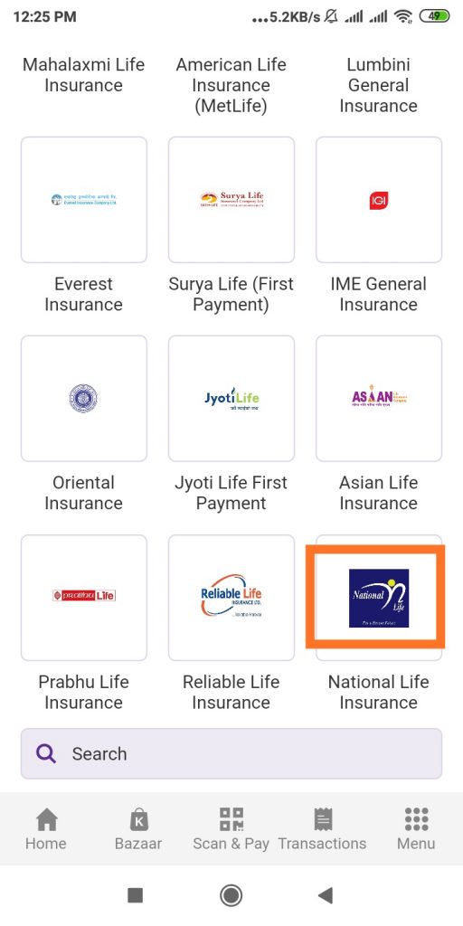 National Life Insurance