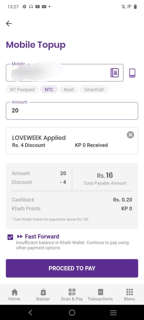 Khalti Valentine's Offer; Use Coupon Code "LOVEWEEK" and Get up to 20% CashBack on Mobile Top-Ups 4