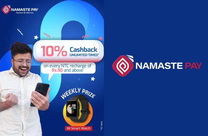 Get 10% cashback on Namaste Pay for every NTC recharge above 50 1