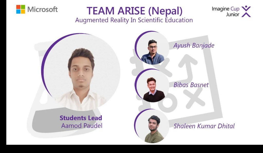 Team ARISE Wins Microsoft Imagine Cup Junior 2022 from Nepal Arise wins microsoft imagine cup juniors 2022