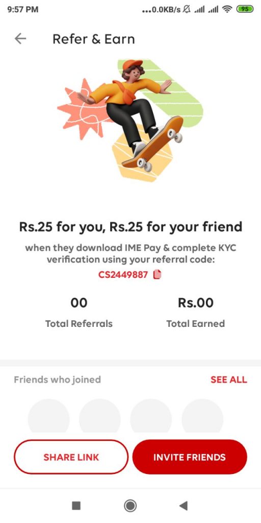 IME Pay Refer and Earn Offer; Earn up to Rs 25 on Referring the App 2