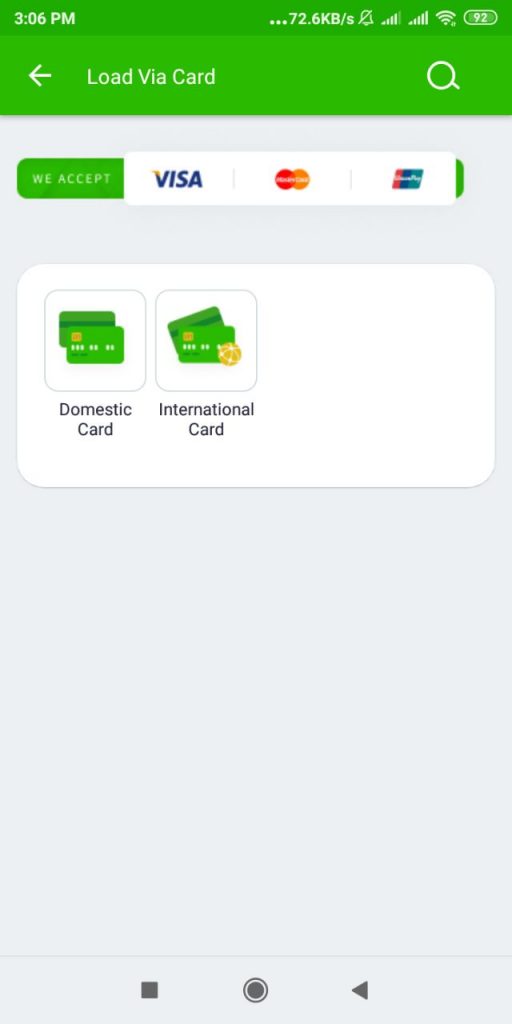 Load Digital Wallets from Credit Cards