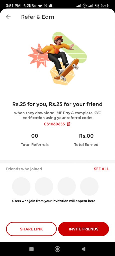 IME Pay Refer and Earn Offer; Earn up to Rs 25 on Referring the App 3