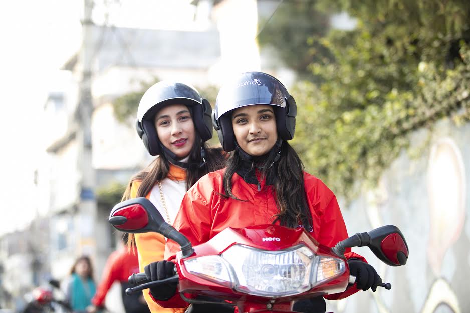 Pathao rider earning money in Kathmandu with RYD Nepal rental bike